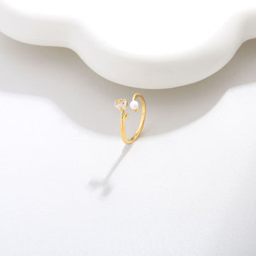Golden Heart Drop Ring 17mm
