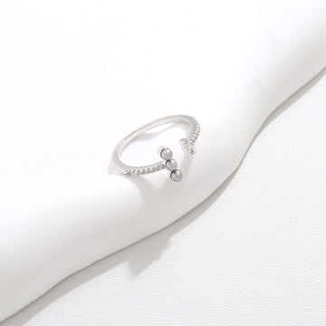 Crystal Wrap Silver Ring 17mm