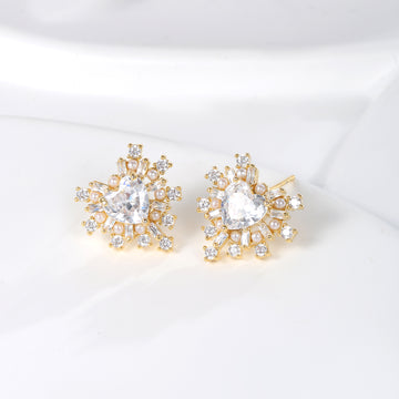 Golden Halo Crystal Studs