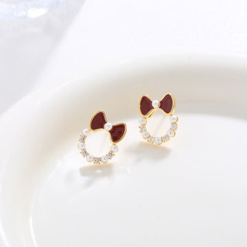 Velvet Heart Bow Earrings