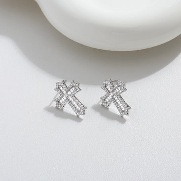 Crystal Cross Studs