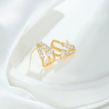 Golden Arc Statement Earrings