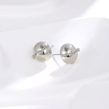 Silver Ball Stud Earrings