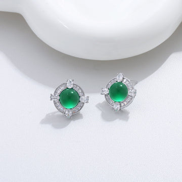 Emerald Halo Studs