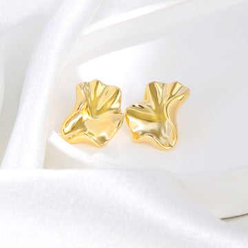 Ginkgo Gold Studs