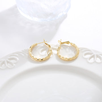 Gold Textured Hoop Earrings