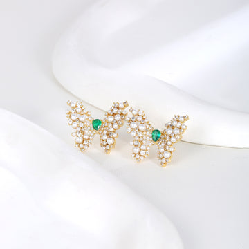 Emerald Butterfly Studs