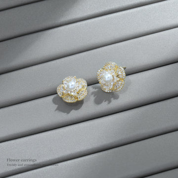 Golden Petal Flower Earrings