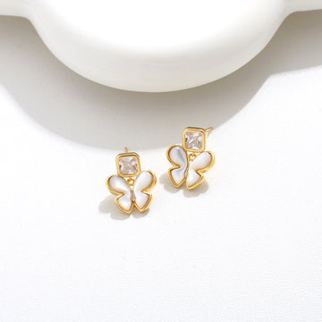 Golden Petal Butterfly Studs