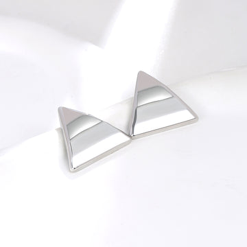 Silver Triangle Stud Earrings