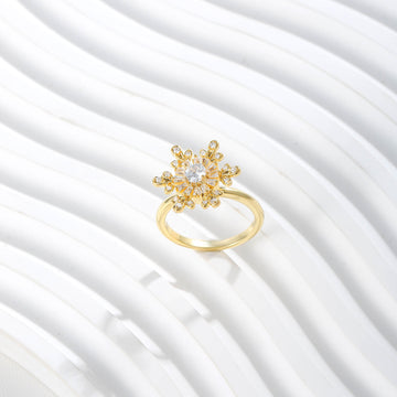 Golden Crown Star Ring 17mm