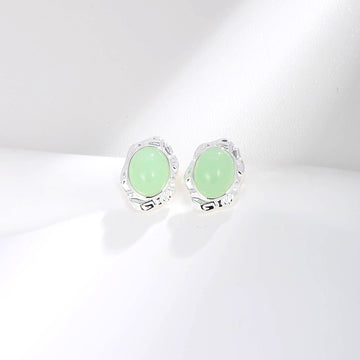 Pastel Green Stone Earrings