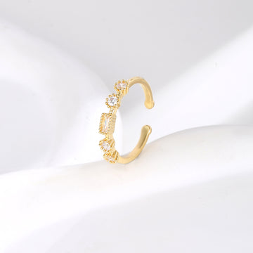 Golden Orbit Crystal Ring 17mm