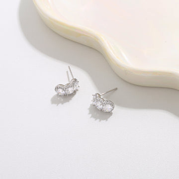 Leaf Accent Crystal Studs