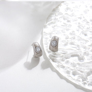 Frosted Curve Studs