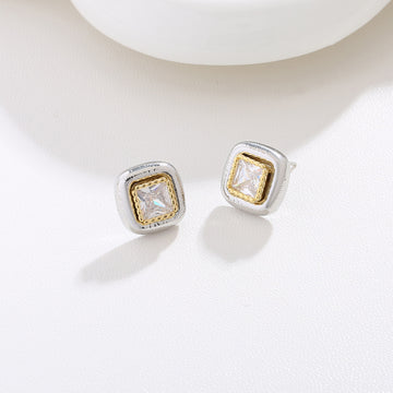 Amber Square Studs