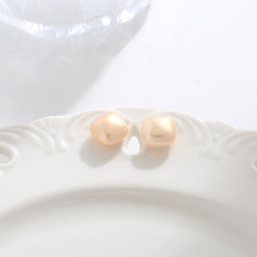 Peach Bow Pearl Studs