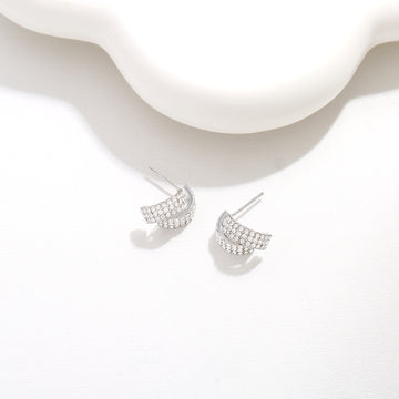 Silver Wing Drop Studs