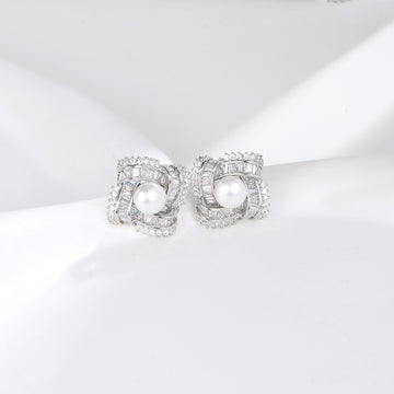 Pearl Blossom Stud Earrings