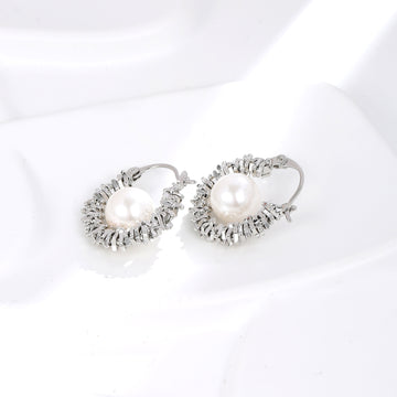 Twist Detail Silver Hoops