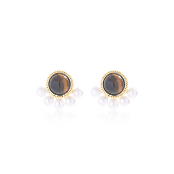 Tiger Eye Stud Earrings