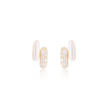 Golden Folded Ribbon Studs