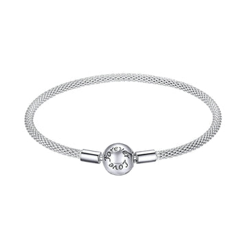 Silver bracelet with a YIZIV logo on a white background