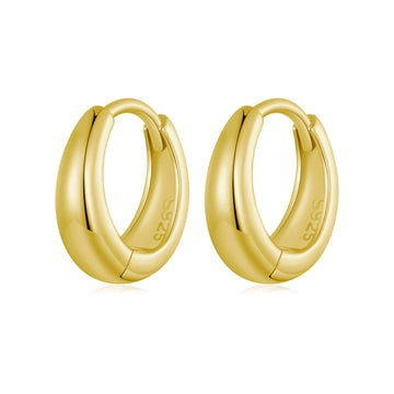 Classic Chunky Gold Huggie Hoop Earrings