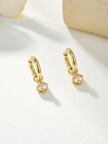 Champagne Gem Drop Hoop Earrings