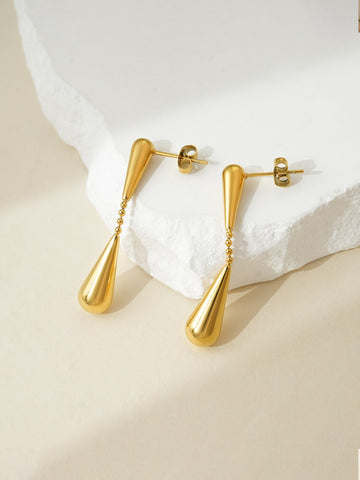 Gold Teardrop Dangle Earrings