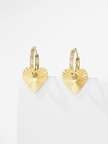 Heart Charm Hoop Earrings