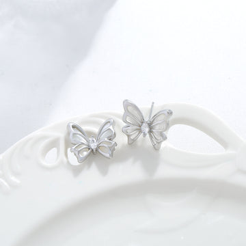 Silver Butterfly Shine Earrings