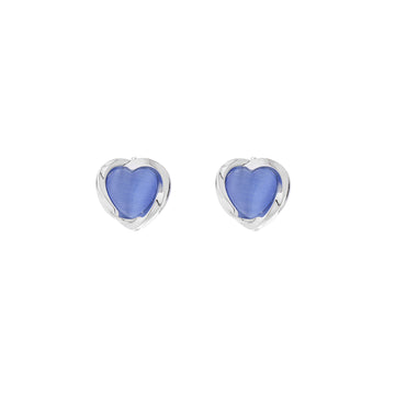Sapphire Heart Studs