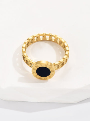 Roman Numeral Chain Link Ring