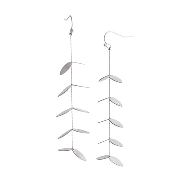 Silver Leaf Drop Earrings
