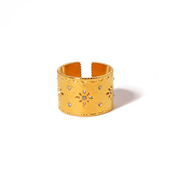 Embossed Floral Gold Band-18mm