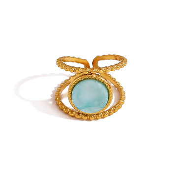 Turquoise Halo Silver Ring-18mm