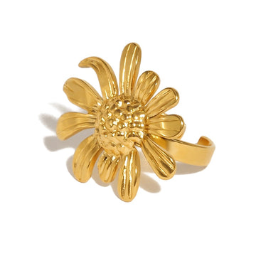 Golden Bloom Statement Ring-18mm