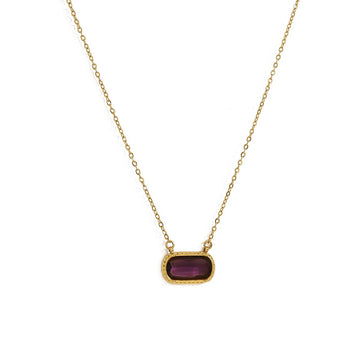 Violet Crystal Layered Necklace