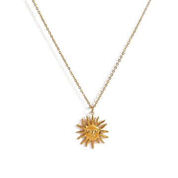 Sunburst Pendant Layered Necklace