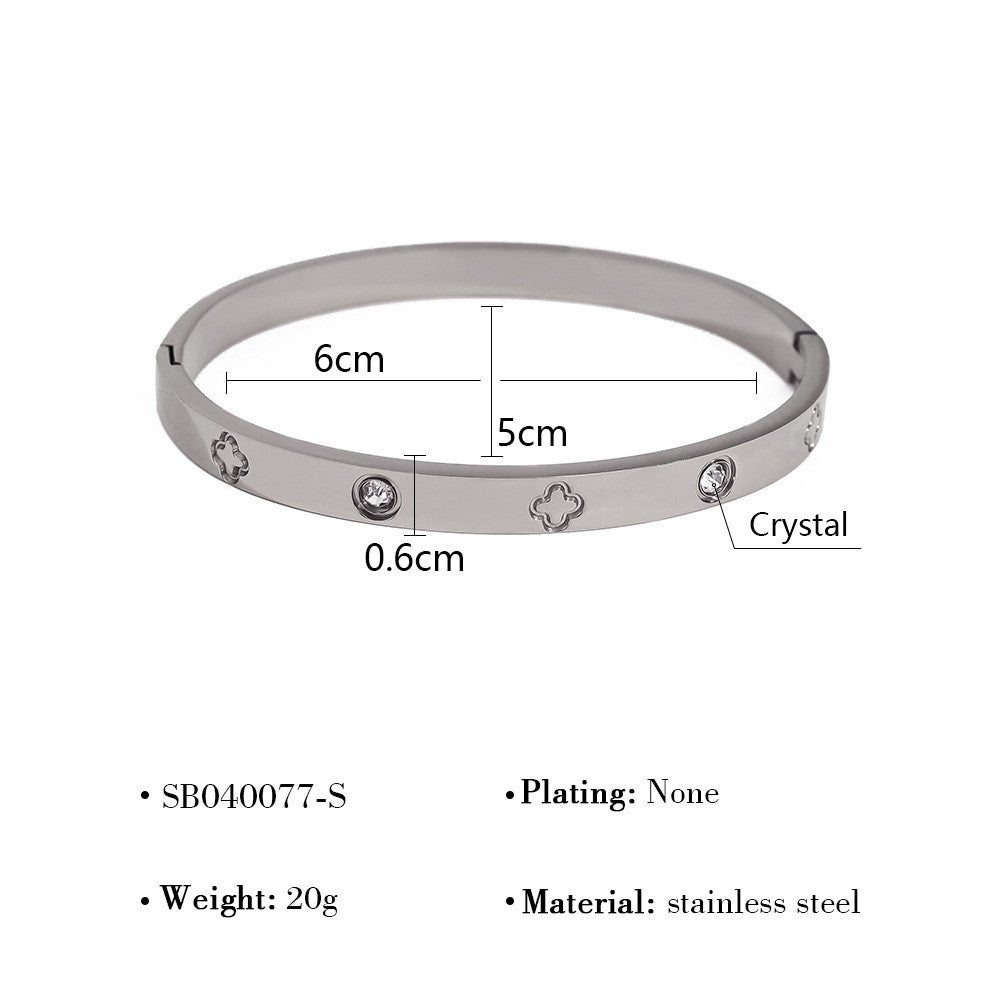 Silver Crystal Studded Bangle