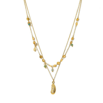 Layered Pendant Drop Necklace