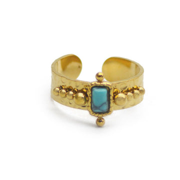 Golden Heart & Enamel Eye Ring-18mm