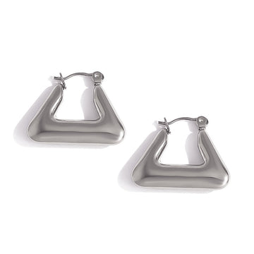 Silver Trangle Stud Earrings