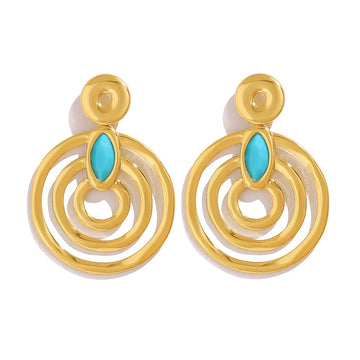 Layered Disc and Bead Earrings