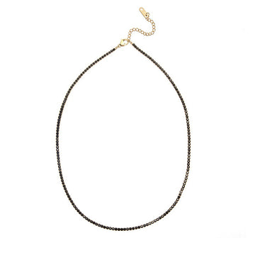 Black Crystal Bar Necklace