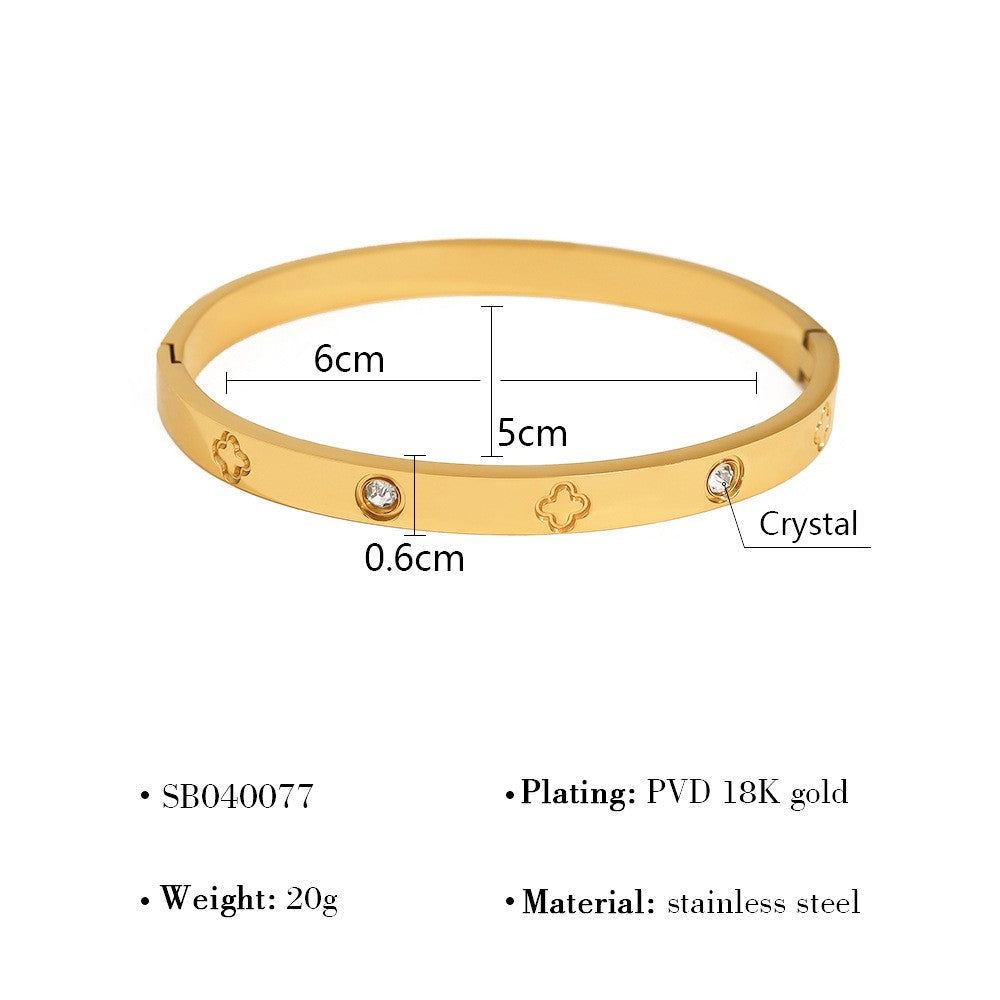 Gold Crystal Studded Bangle