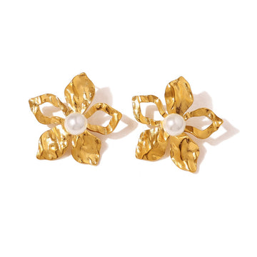 Gold Blossom Stud Earrings