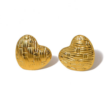Scribble Texture Heart Studs