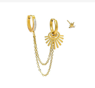 Chain Fan Ear Cuff Set